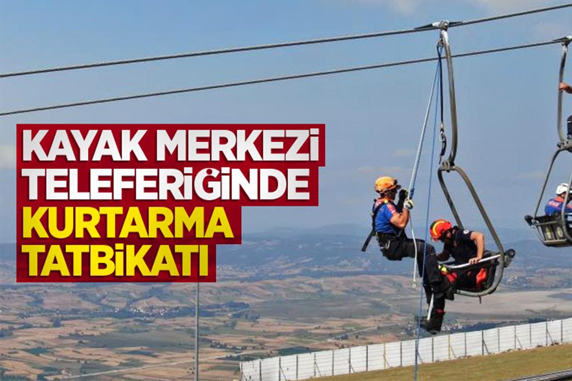 Kayak Merkezi Teleferiğinde Kurtarma Tatbikatı